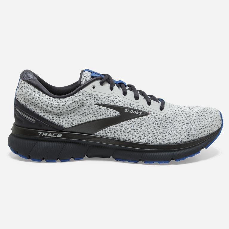 Brooks Trace Israel - Men's Adaptive Road Running Shoes - Ebony Grey /Oyster/Blue (17584-WCYL)